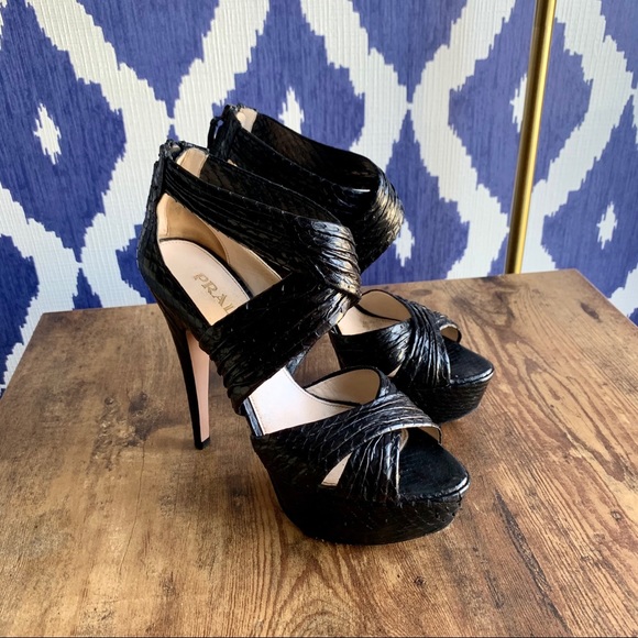 Prada Python Leather Platform Heels - Picture 3 of 16